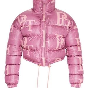 Pink puffer coat